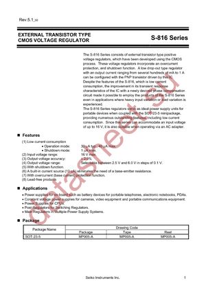 S-816A25AMC-BAAT2G datasheet  